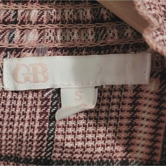 GB Gianni Bini Pink Plaid High Neck Puff Sleeve Dress Size Small - Picture 6 of 8